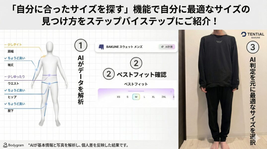 Bakune(バクネ)メンズ サイズ感