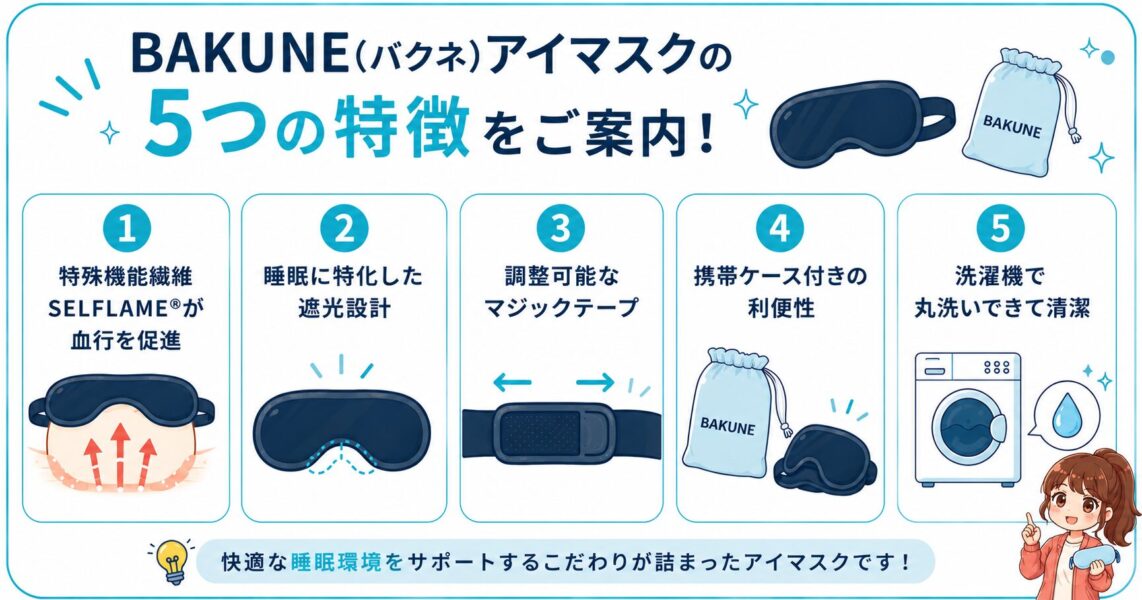 BAKUNE バクネ アイマスク 口コミ